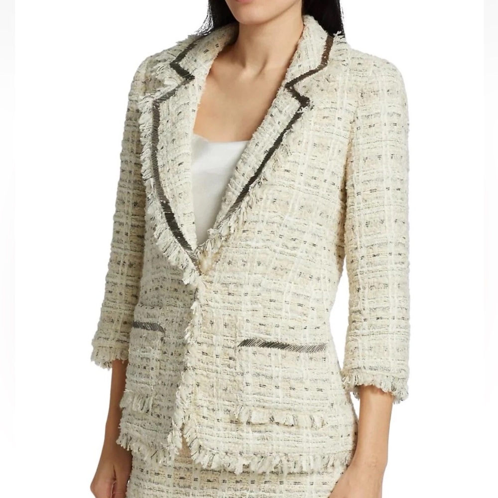 Cinq a Sept Ivory Maddie Tweed Blazer